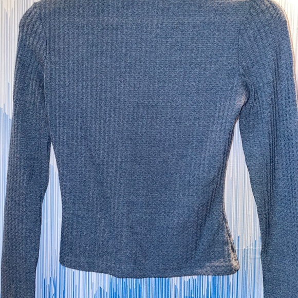 Dusty Blue Round Next Rib-Knit Solid Tee - Picture 9 of 10